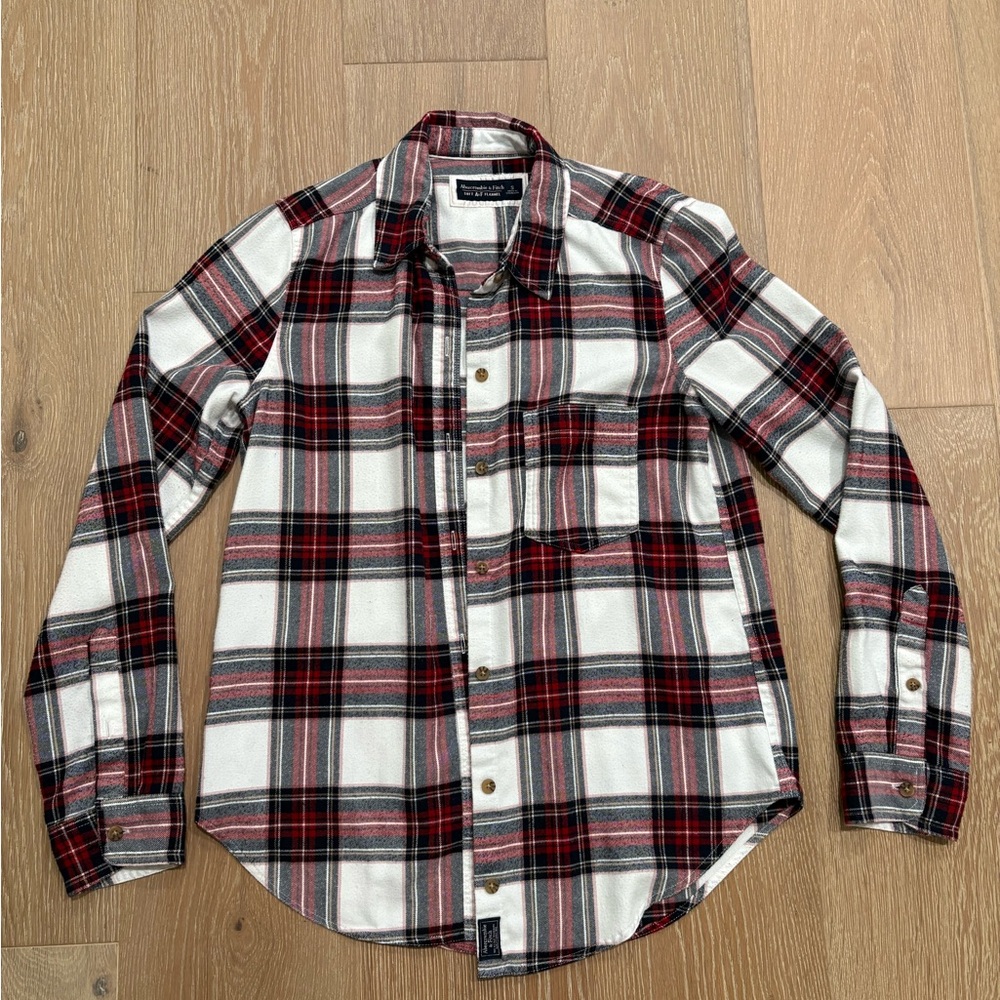 A&F Black and Red Plaid flannel
